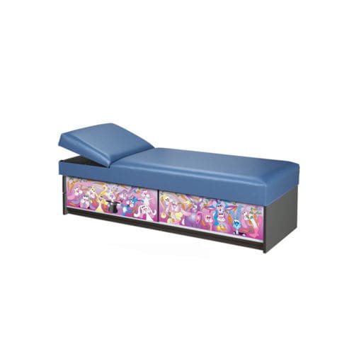 Mesa de exploración pediátrica - 3770-B - Clinton Industries - de 2 secciones / gris