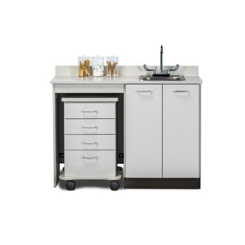 Armario de hospital - 48048L - Clinton Industries - con ruedas / de metal / de acero inoxidable