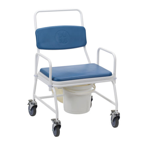 Silla con orinal bariátrica - 195 - Drive DeVilbiss Europe - con reposabrazos / con cubo / con ruedas
