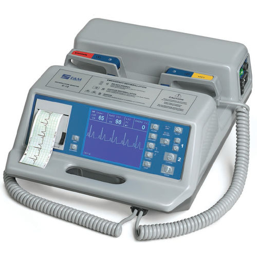 Desfibrilador externo manual - C-12RS - E & M Electromedicina  - con monitores de ECG y SpO2