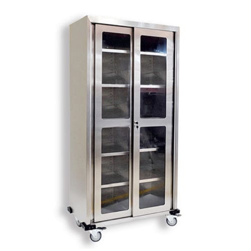 Armario de hospital - UC-2SGD - Eagle Star Metallic - con estante / con ruedas / de acero inoxidable