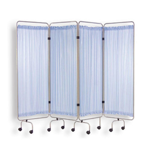 Biombo médico plegable - WS-4F - Eagle Star Metallic - con ruedas / 4 paneles / con cortina