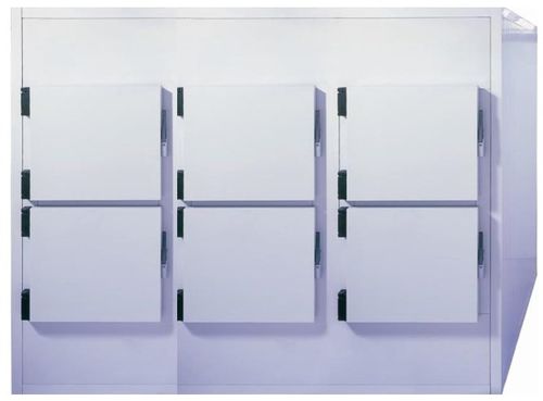 Cámara mortuoria frigorífica para camillas mortuorias - 50606H - EIHF-ISOFROID - 6 cuerpos / de carga frontal / con 6 puertas
