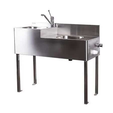 Fregadero 2 estaciones - EIHF-ISOFROID - de acero inoxidable / con accionador de codo