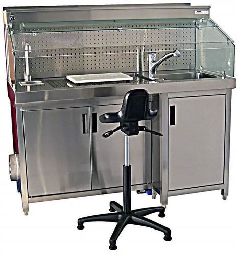 Mesa de laboratorio para análisis - EIHF-ISOFROID - para histopatología / de acero inoxidable / tratamiento por vía húmeda