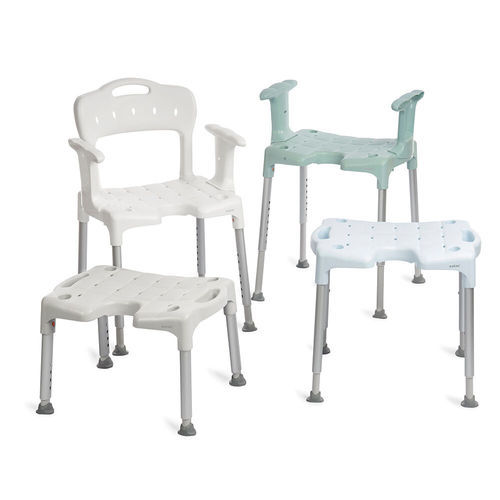 Silla de ducha con reposabrazos - Swift - Etac - con respaldo / con apertura higiénica / sin respaldo