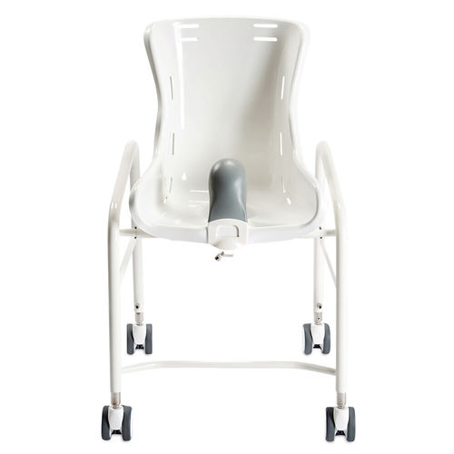 Silla de ducha con ruedas - R82 Swan - Etac - con apertura higiénica / con cubo / con respaldo