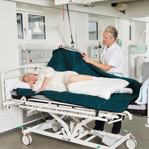 Sábana de traslado de posicionamiento en la cama - IM140/200LPL - Etac - de giro / de posicionamiento lateral / con asas