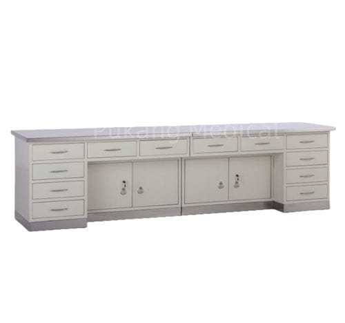 Mesa de trabajo - G-4  - Hebei Pukang Medical Instruments - rectangular / de acero inoxidable / con cajones