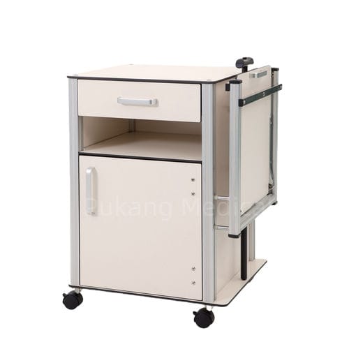 Mesa de cabecera con ruedas - D-18 - Hebei Pukang Medical Instruments - con bandeja de cama / con cajones