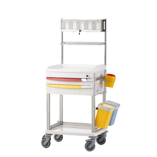 Carro médico - F-51 - Hebei Pukang Medical Instruments - de medicamentos / para cuidados / de acero inoxidable