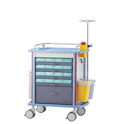 Carro médico - F-50 - Hebei Pukang Medical Instruments - para medicamentos / de dispensación de medicamentos / para transporte