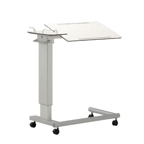 Mesa de cama de altura regulable - T-31 - Hebei Pukang Medical Instruments - con ruedas / reclinable / con accionamiento manual