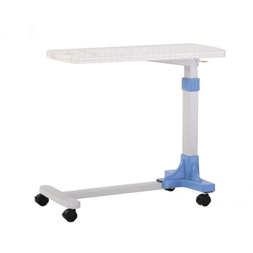 Mesa de cama de altura regulable - T-33 - Hebei Pukang Medical Instruments - con ruedas / con accionamiento manual