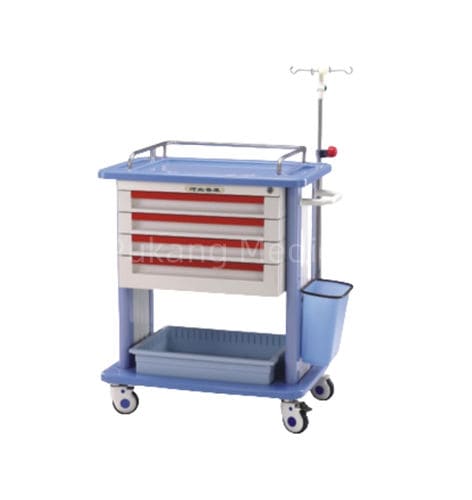 Carro de emergencia - F-40 - Hebei Pukang Medical Instruments - para transporte / con cajón / con portasueros