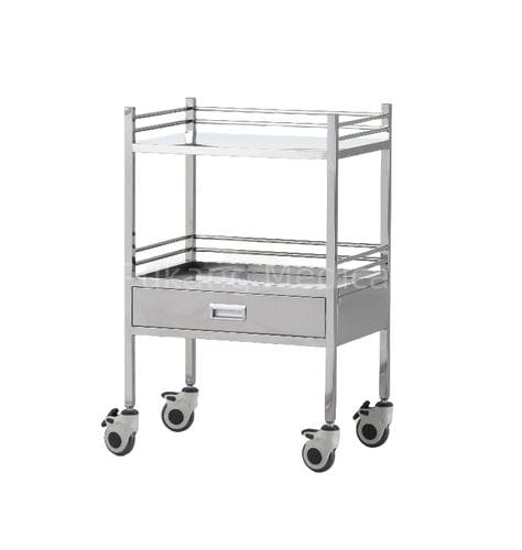 Carro médico - F-80 - Hebei Pukang Medical Instruments - para instrumental / para transporte / de acero inoxidable
