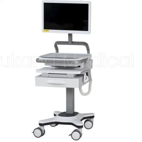 Carro informático para panel PC - F-02 - Hebei Pukang Medical Instruments - point of care / motorizado / de altura variable