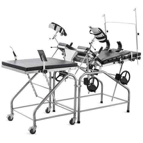 Camilla de exploración ginecológica - A046 - Jiangsu Saikang Medical Equipment - manual / de altura fija / con ruedas