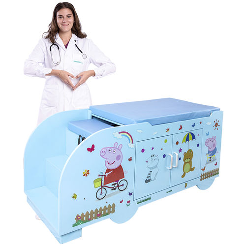 Camilla de exploración pediátrica - X20 - Jiangsu Saikang Medical Equipment - manual / ergonómica / con espacio de almacenamiento