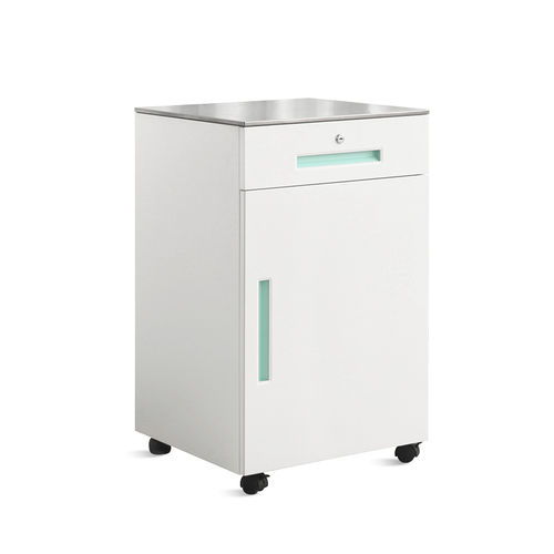Mesa de cabecera con ruedas - SKS036 - Jiangsu Saikang Medical Equipment - con bandeja de cama / con cajones