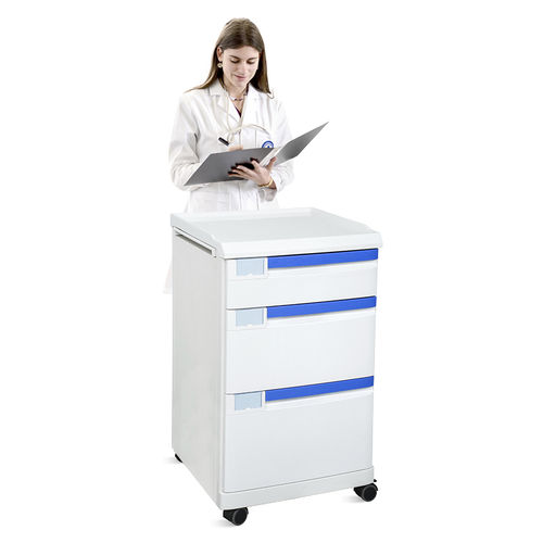 Mesa de cabecera con ruedas - SKS038 - Jiangsu Saikang Medical Equipment - con cajones