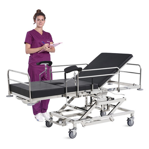 Camilla de exploración ginecológica - A98-6 - Jiangsu Saikang Medical Equipment - hidráulica / de altura variable / con respaldo regulable
