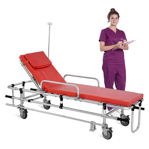 Carro camilla de transporte - SKB039(A) - Jiangsu Saikang Medical Equipment - para ambulancias / manual / con respaldo regulable