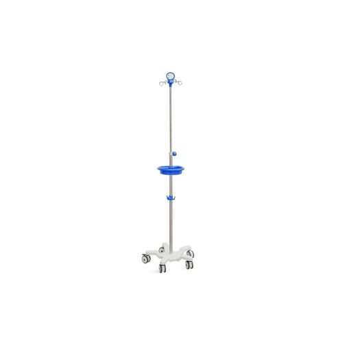 Portasueros con ruedas - SKH041(19) - Jiangsu Saikang Medical Equipment - 4 ganchos / con soporte para bomba de infusión / de acero inoxidable