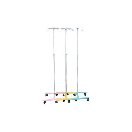Portasueros con ruedas - SKH041-3 - Jiangsu Saikang Medical Equipment - 4 ganchos / telescópico / de acero inoxidable
