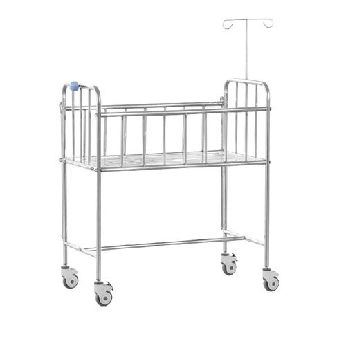 Cuna hospitalaria con ruedas - YFY56L - Jiangsu Yongfa Medical Equipment Technology - de altura fija / con portasueros / de acero inoxidable
