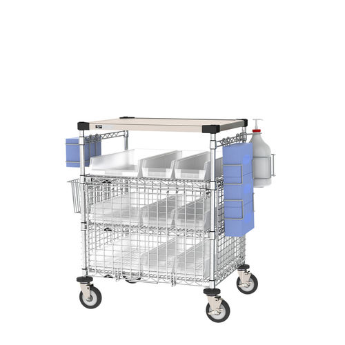 Carro de almacenamiento - CR243033-CKST - InterMetro - de acero inoxidable / de metal / con canasta