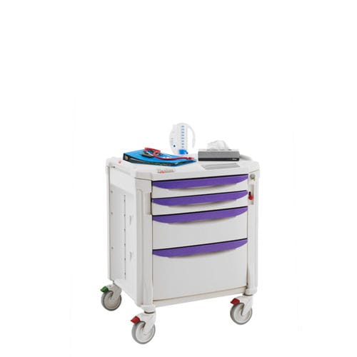 Carro de hospital - Flexline - InterMetro - para cuidados / de plástico / 4 cajones