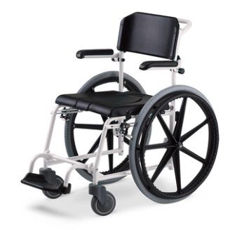 Silla de ducha con reposabrazos - McWet Dusch- und Toilettenrollstuhl 24" - Meyra - con ruedas / con respaldo