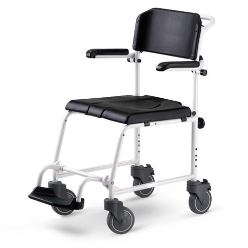 Silla de ducha con reposabrazos - McWet 5" - Meyra - con apertura higiénica / con respaldo / suspendida