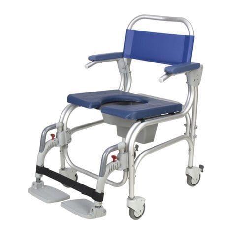 Silla de ducha con reposabrazos - ATLANTIC - ORTHOS XXI - con ruedas / con reposapiés / con respaldo