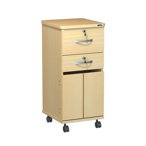 Mesa de cabecera con ruedas - Sun-BLS1-COLOUR-KA - Sunflower Medical - con compartimentos