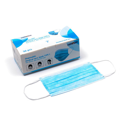 Mascarilla quirúrgica caja de 50 - DC660501 - Suzhou SunMed - verde / azul / blanca