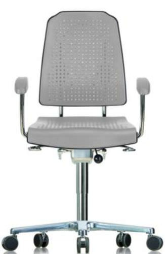 Silla de oficina de laboratorio - WS 9220 LIGHT GREY - Werksitz - con ruedas / con reposabrazos / de altura variable