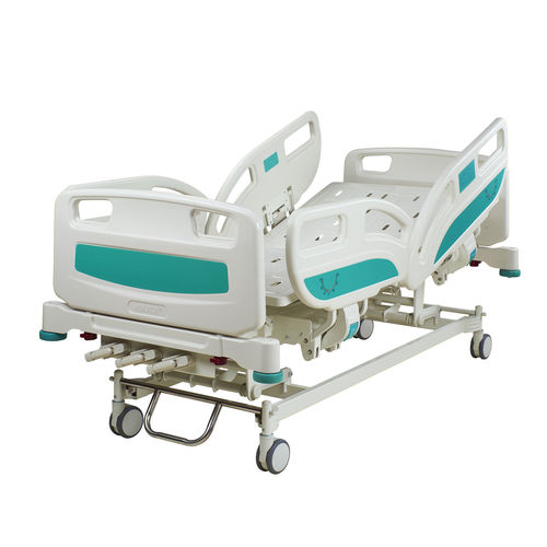 Cama de hospital - ALK-AA301FZE - Zhongshan Aolike Medical Equipment Technology - manual / de altura regulable / con ruedas