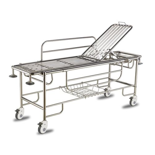 Carro camilla de transporte - ALK06-A103B - Zhongshan Aolike Medical Equipment Technology - manual / con respaldo regulable / 2 secciones