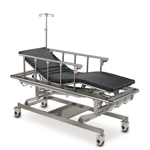 Carro camilla de transporte - ALK06-A105B - Zhongshan Aolike Medical Equipment Technology - manual / de altura variable / con respaldo regulable