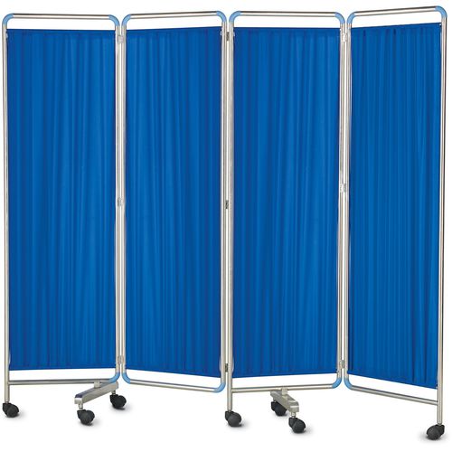 Biombo médico con ruedas - ALK06-S01 - Zhongshan Aolike Medical Equipment Technology - 4 paneles / con cortina