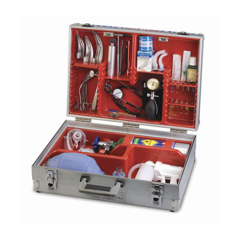 Maletín médico de primeros auxilios - Paramed International - de aluminio / de acero inoxidable / equipado