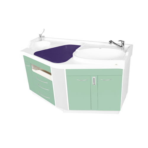 Mueble cambiador para hospital - Pédiamax - Loxos - biolimpieza / con pesabebés / con bañera