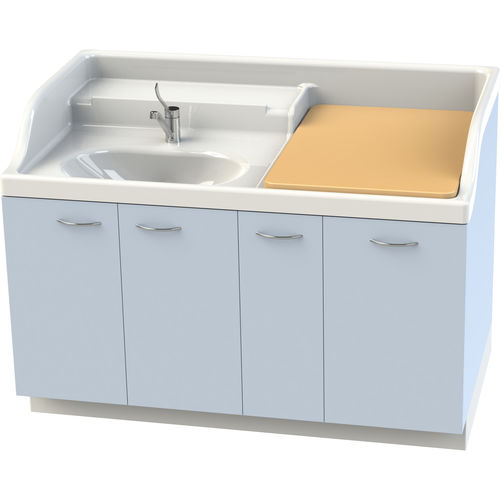 Mueble cambiador para guardería - Standcrèche 150 - Loxos - con lavabo / con canastillas / con bandejas deslizantes