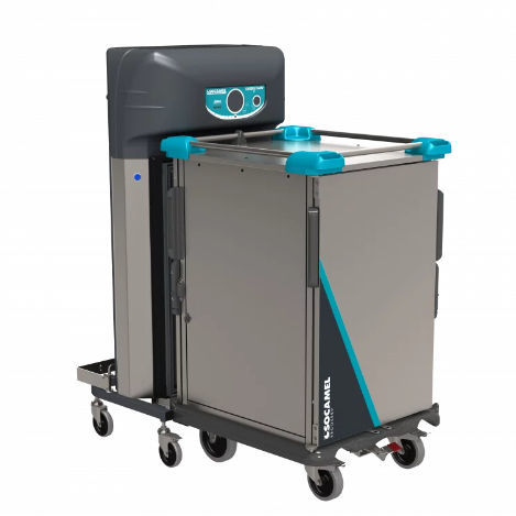 Carro médico - DOUBLEFLOW ERGOSERV - Socamel Technologies - de vajilla / de anclaje / de distribución de bandejas