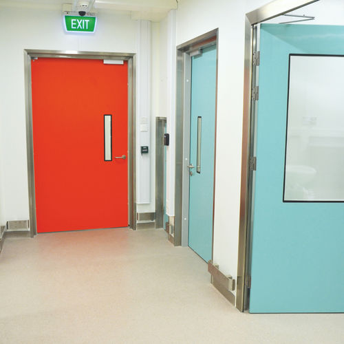 Puerta antiincendios - Dortek - de hospital / para sala de operaciones / corredera
