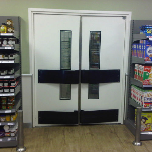 Puerta de hospital - Crash - Dortek - para aplicaciones farmacéuticas / corredera / PRV