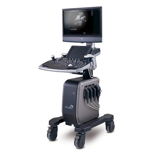 Ecógrafo con soporte - E-Cube 8 - Alpinion Medical Systems - para ecografía polivalente / doppler-color / convexo