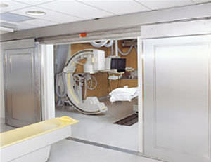 Puerta de protección radiológica - SSD - ETS Lindgren - para resonancia magnética / corredera / automática